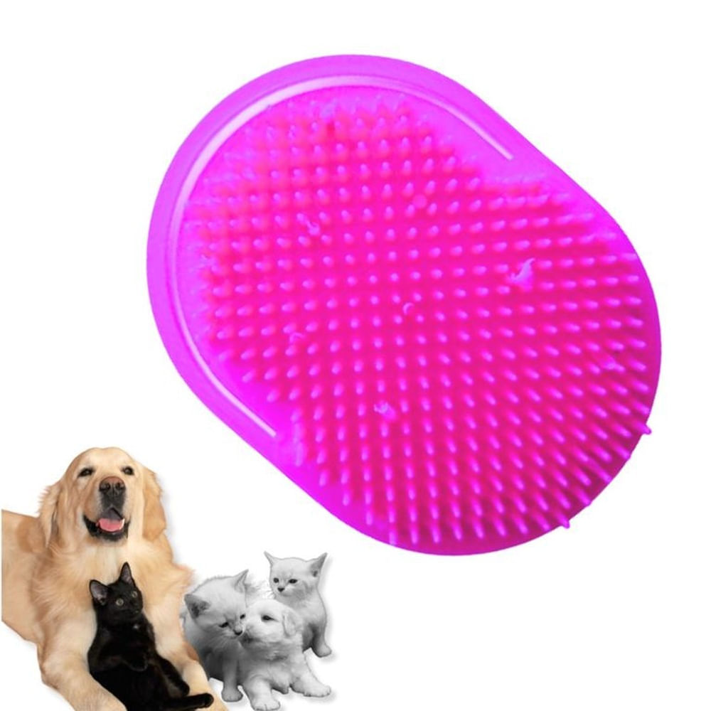 CEPILLO PARA MASCOTAS - MASAJE Y BAÑO FUCSIA