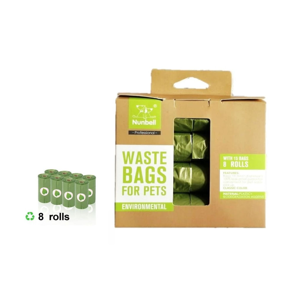 REPUESTO DE BOLSAS PARA RESIDUOS DE MASCOTAS NUNBELL x 8