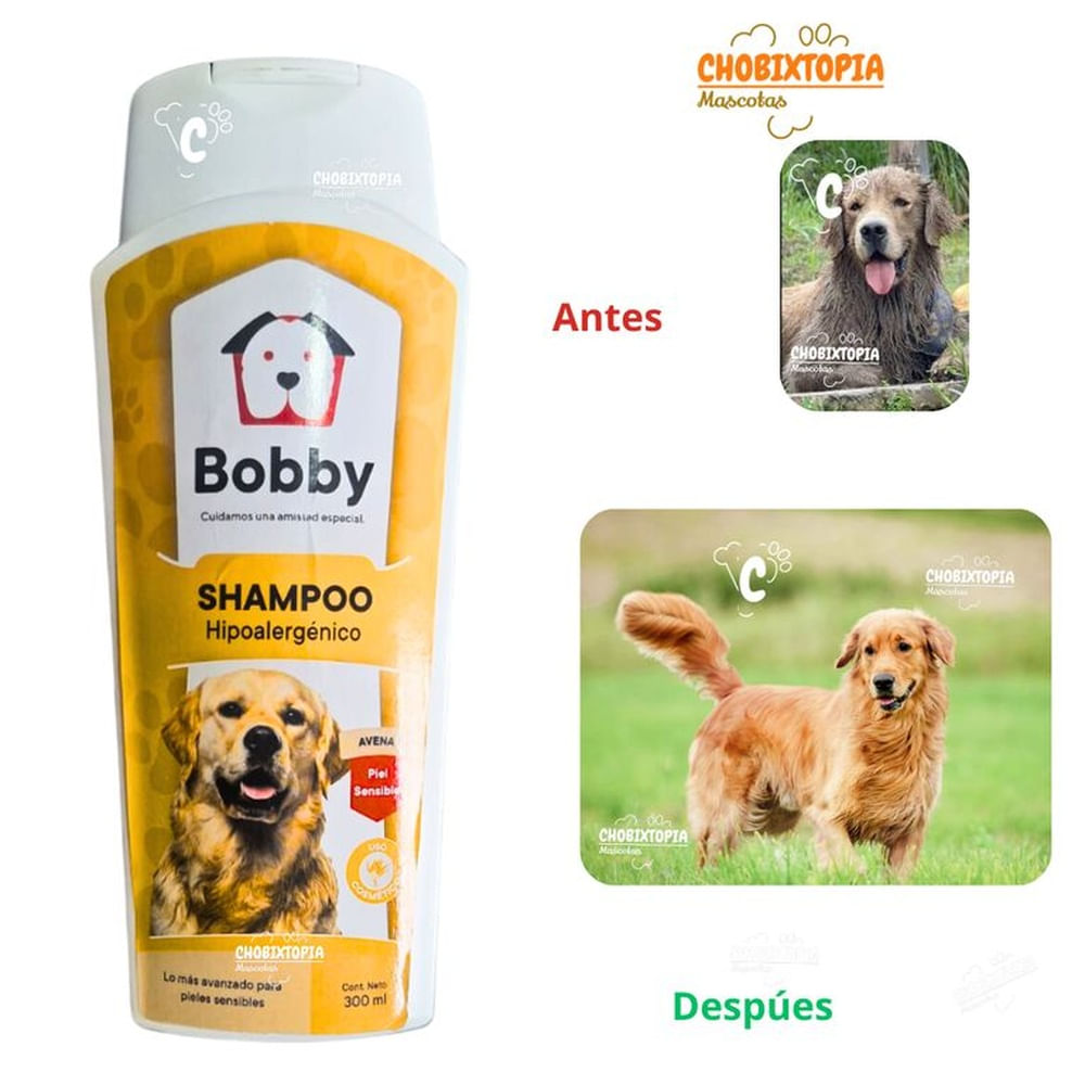 SHAMPOO BOBBY HIPOALERGÉNICO PARA PERROS FRASCO x 300 mL