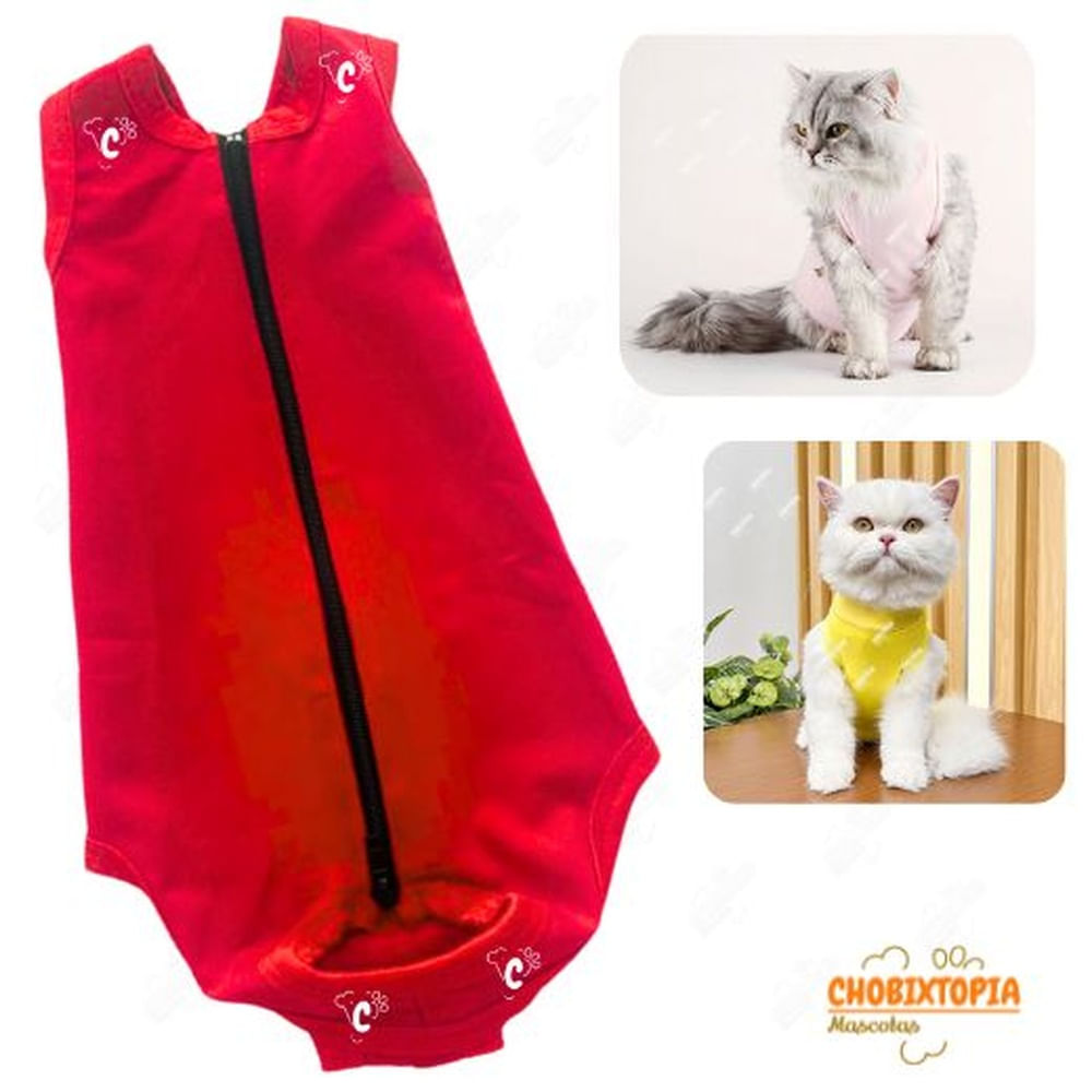FAJA POST OPERATORIA MASCOTA-PERRA-GATA TALLA XS-ROJA