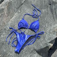 Bikini 2 piezas Azul Metalizado