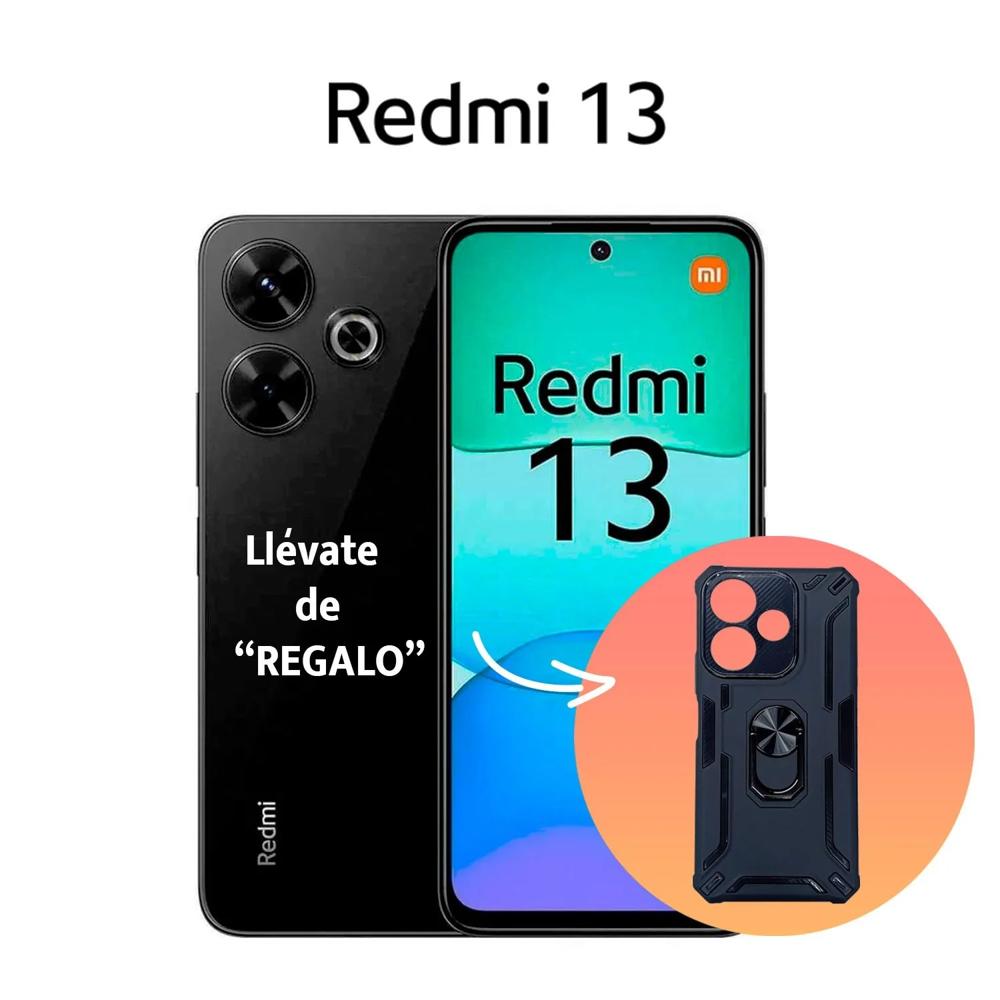 REDMI 13 6GB RAM 128GB CÁMARA 108 MP COLOR NEGRO MEDIANOCHE CON ESTUCHE DE REGALO