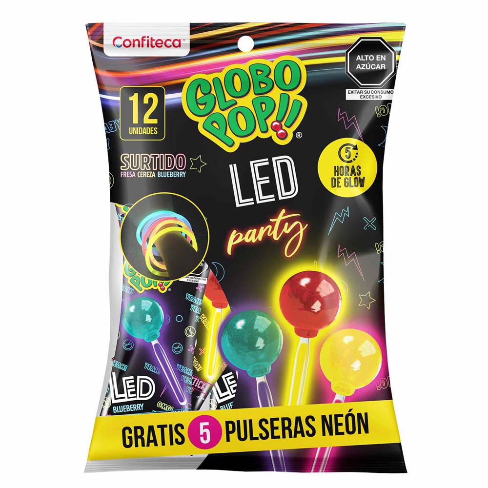 Chupetines GLOBO POP Led Surtido Party Bolsa 12g