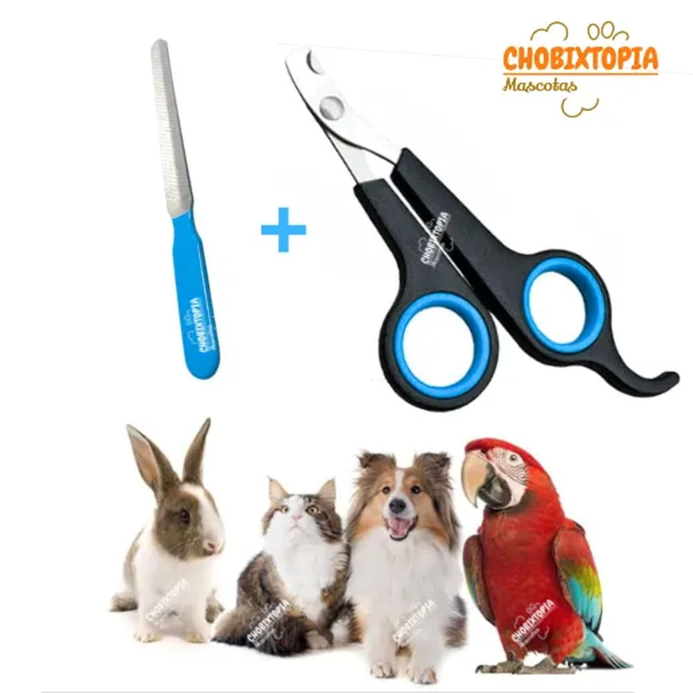 CORTAUÑAS TIJERA Y LIMA GATOS Y PERROS-MASCOTA CELESTE