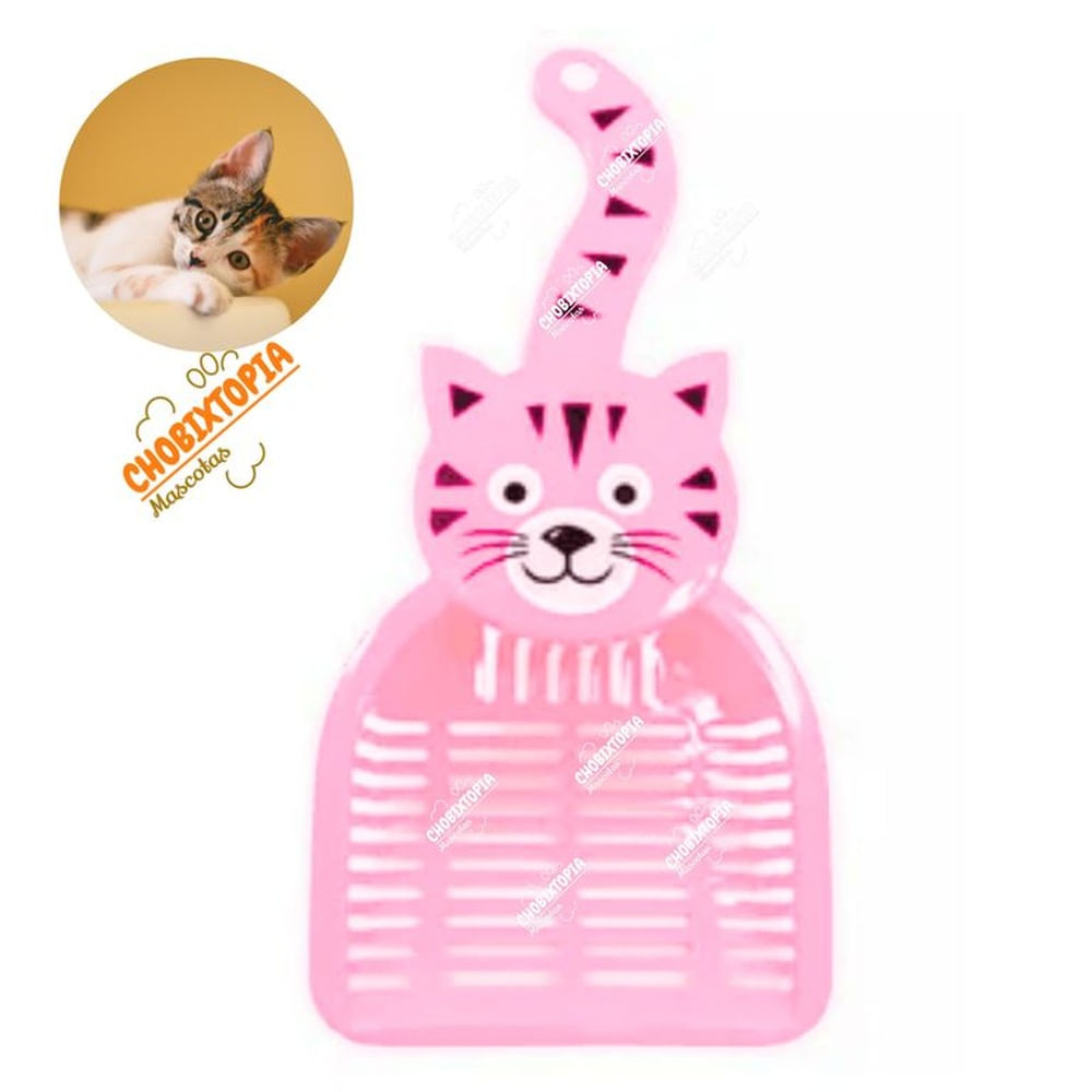 PALA RECOGEDOR PARA ARENA DE GATOS PALO ROSA