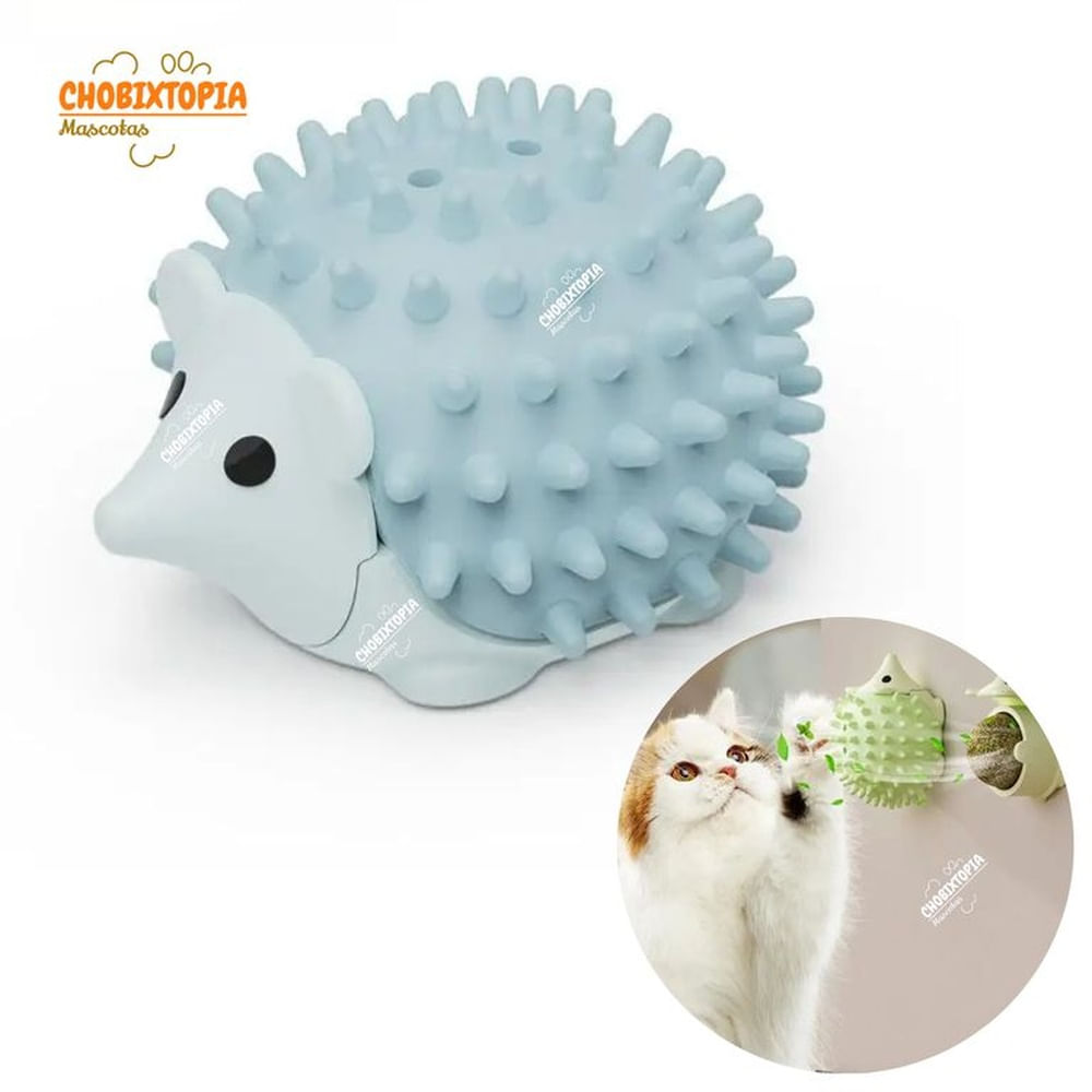 JUGUETE CATNIP ERIZO COLOR CIELO