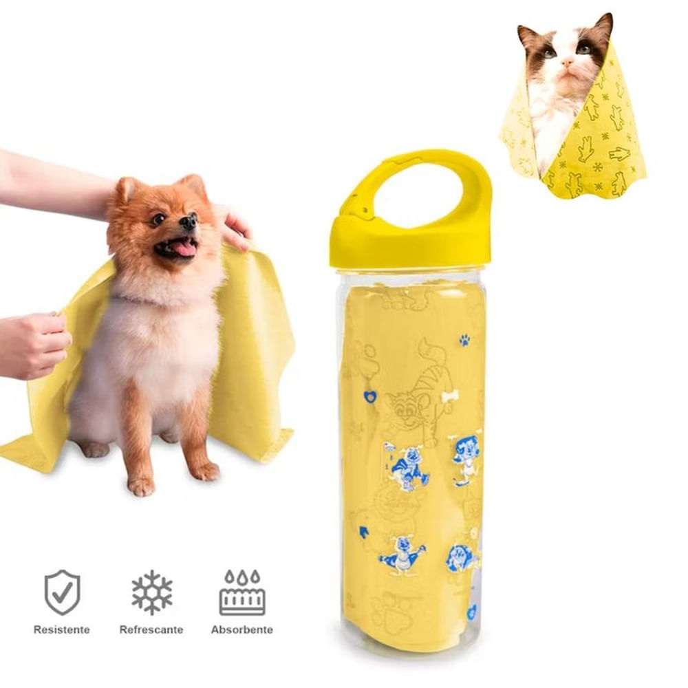 TOALLA MULTIFUNCIONAL ABSORBENTE PARA MASCOTA AMARILLO