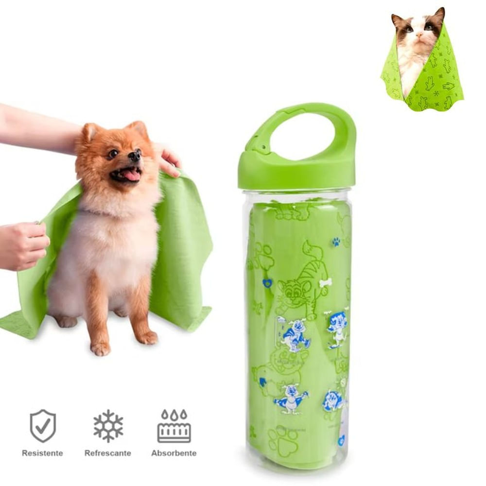 TOALLA MULTIFUNCIONAL ABSORBENTE PARA MASCOTA VERDE