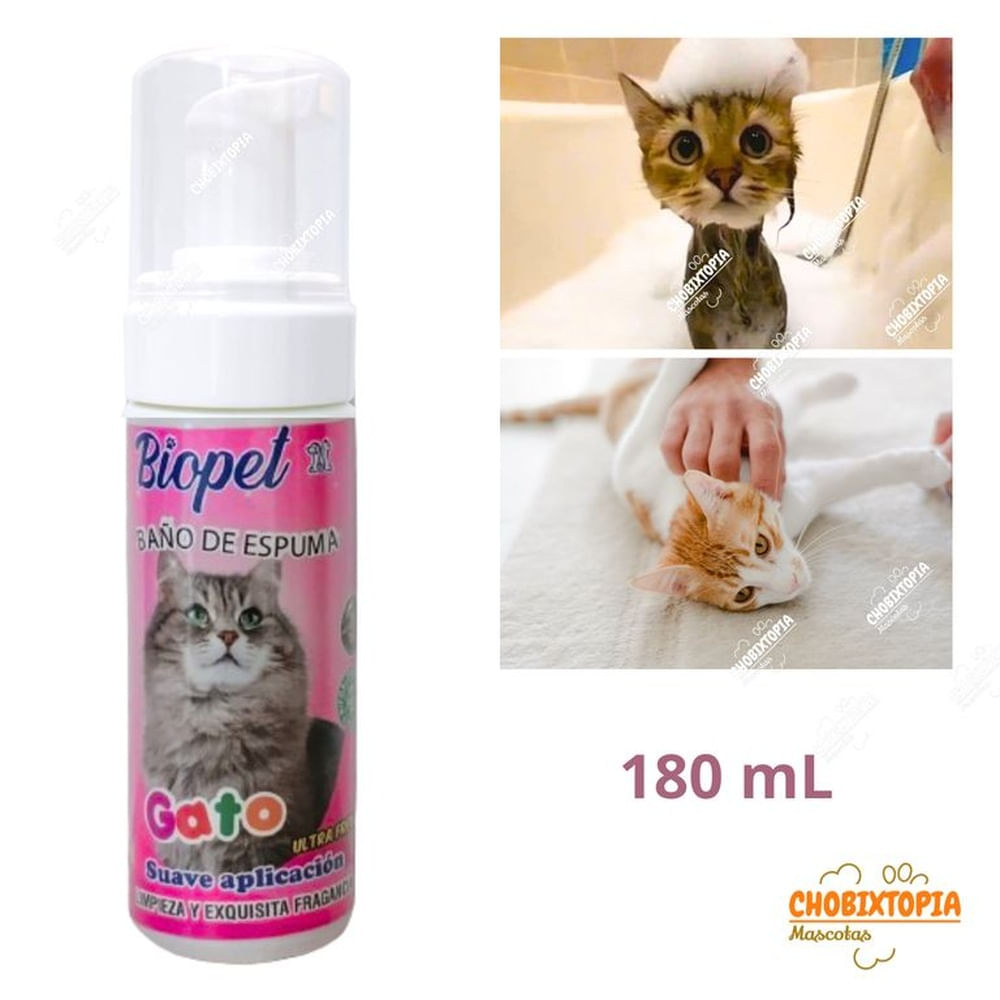 ESPUMA BAÑO EN SECO MASCOTA GATO x 180 mL.