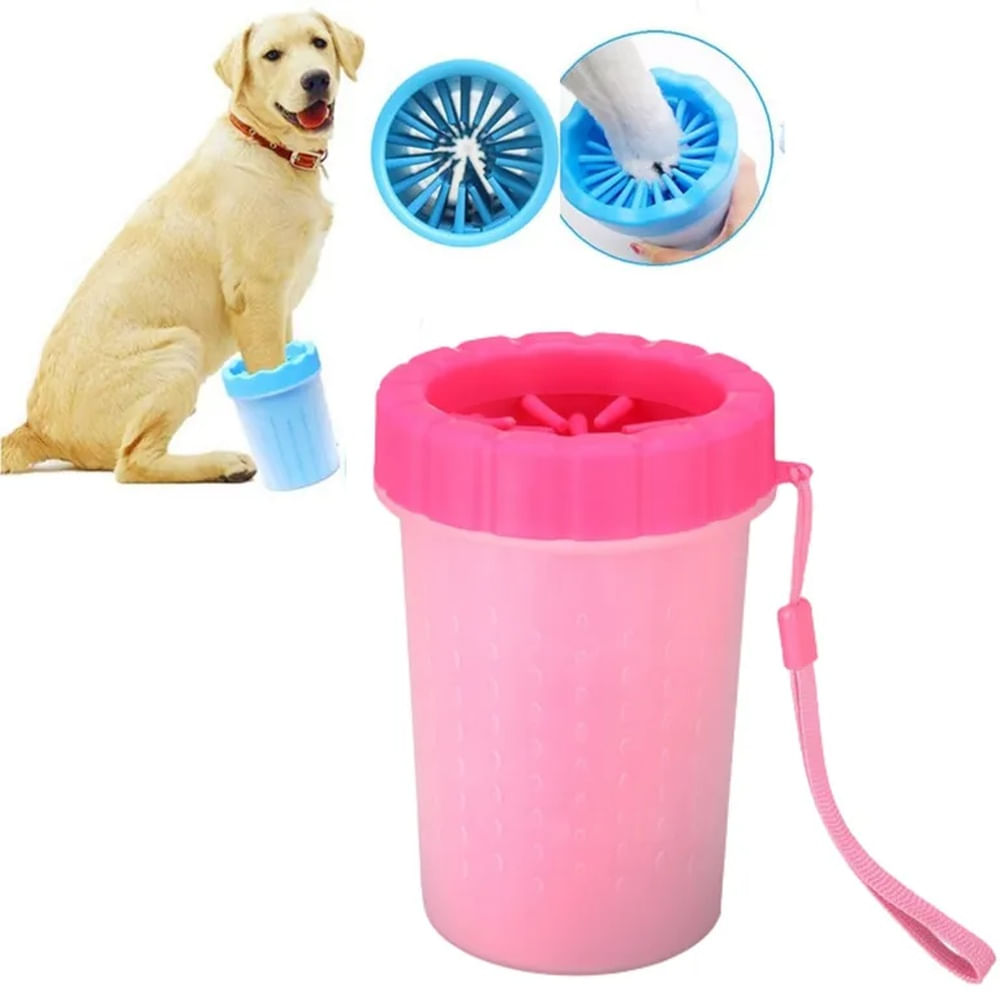 LIMPIA PATITAS PARA MASCOTAS PEQUEÑO ROSADO