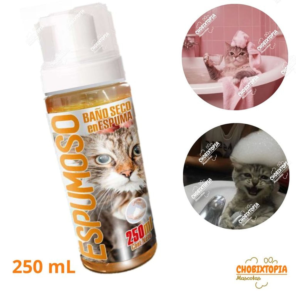 ESPUMA BAÑO EN SECO MASCOTA GATO-RAZA -250 ML