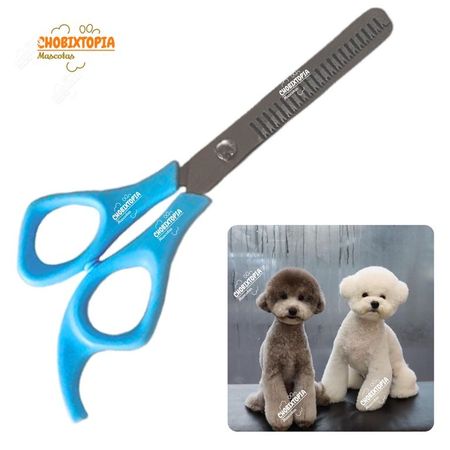 TIJERA REDUCTORA DE VOLUMEN CELESTE PERROS-MASCOTA