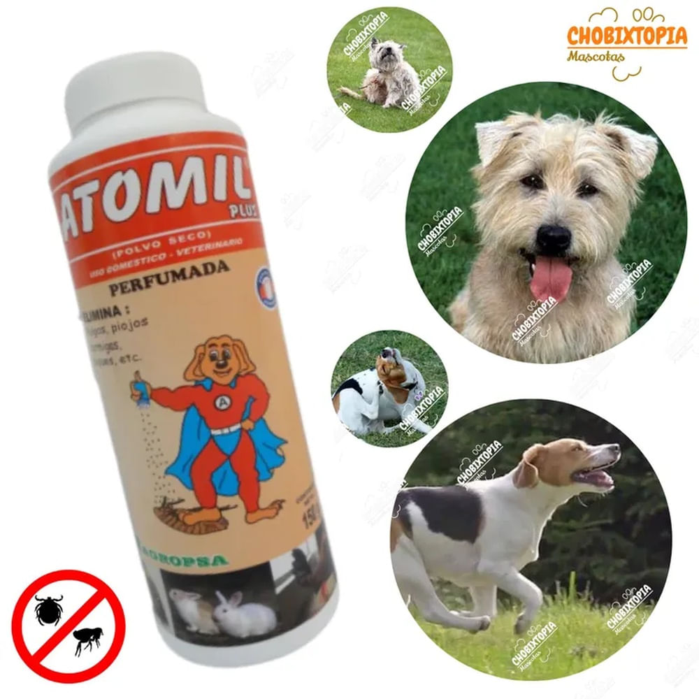 TALCO ANTIPULGAS Y GARRAPATAS ATOMIL-PLUS 180 g  PERFUMADO