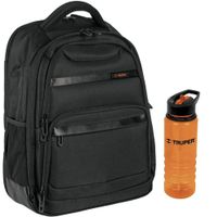 Mochila porta laptop con Tomatodo 740 ml. Truper Negro