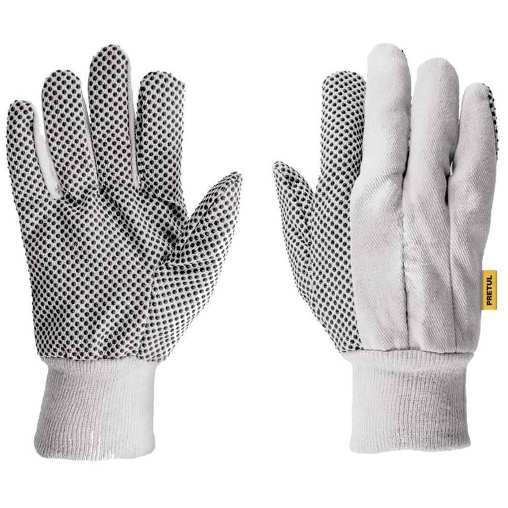 Guantes de algodón con puntos PVC en palma unitalla Pretul