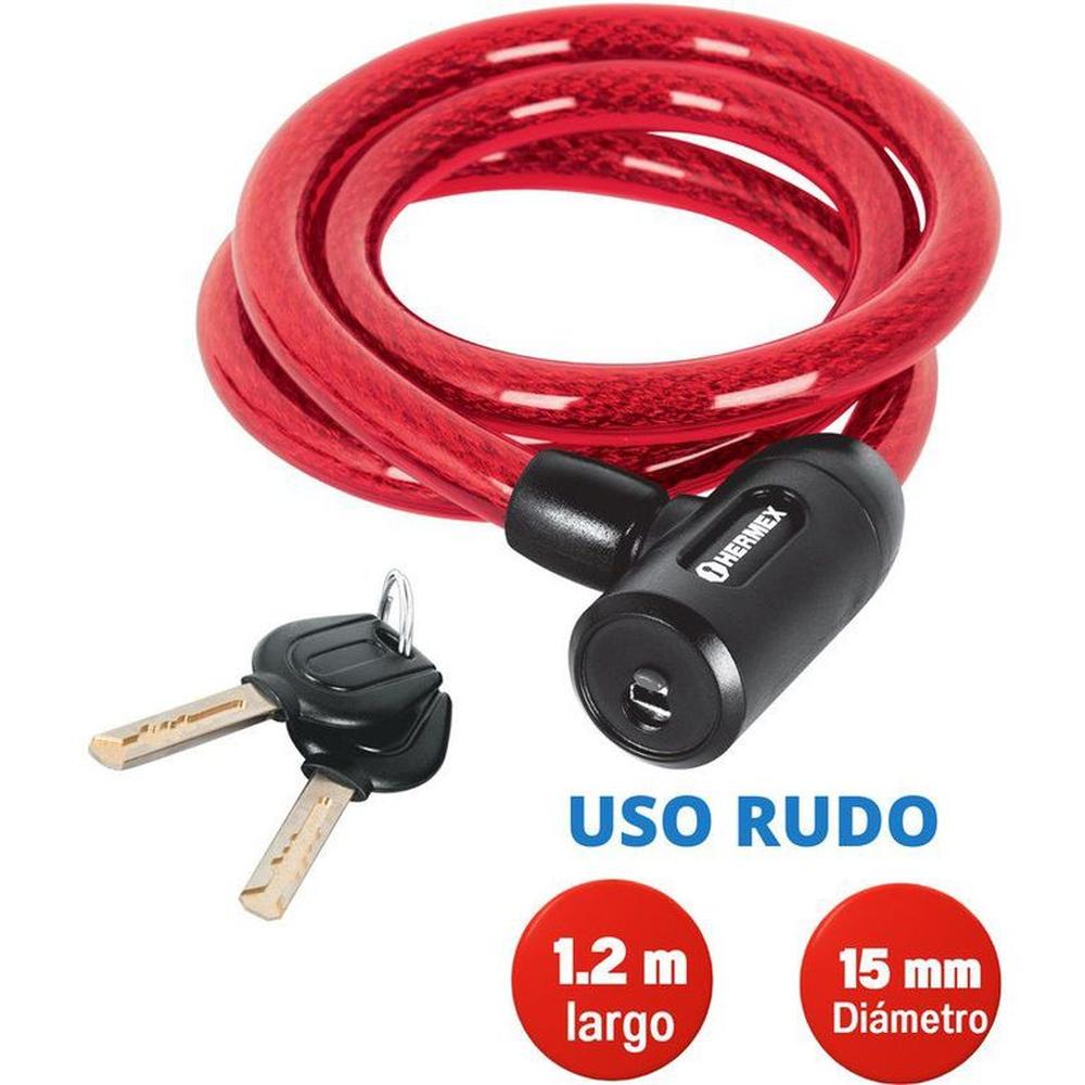 Candado cadena de acero hermex con llave 15mmx120m CB-15