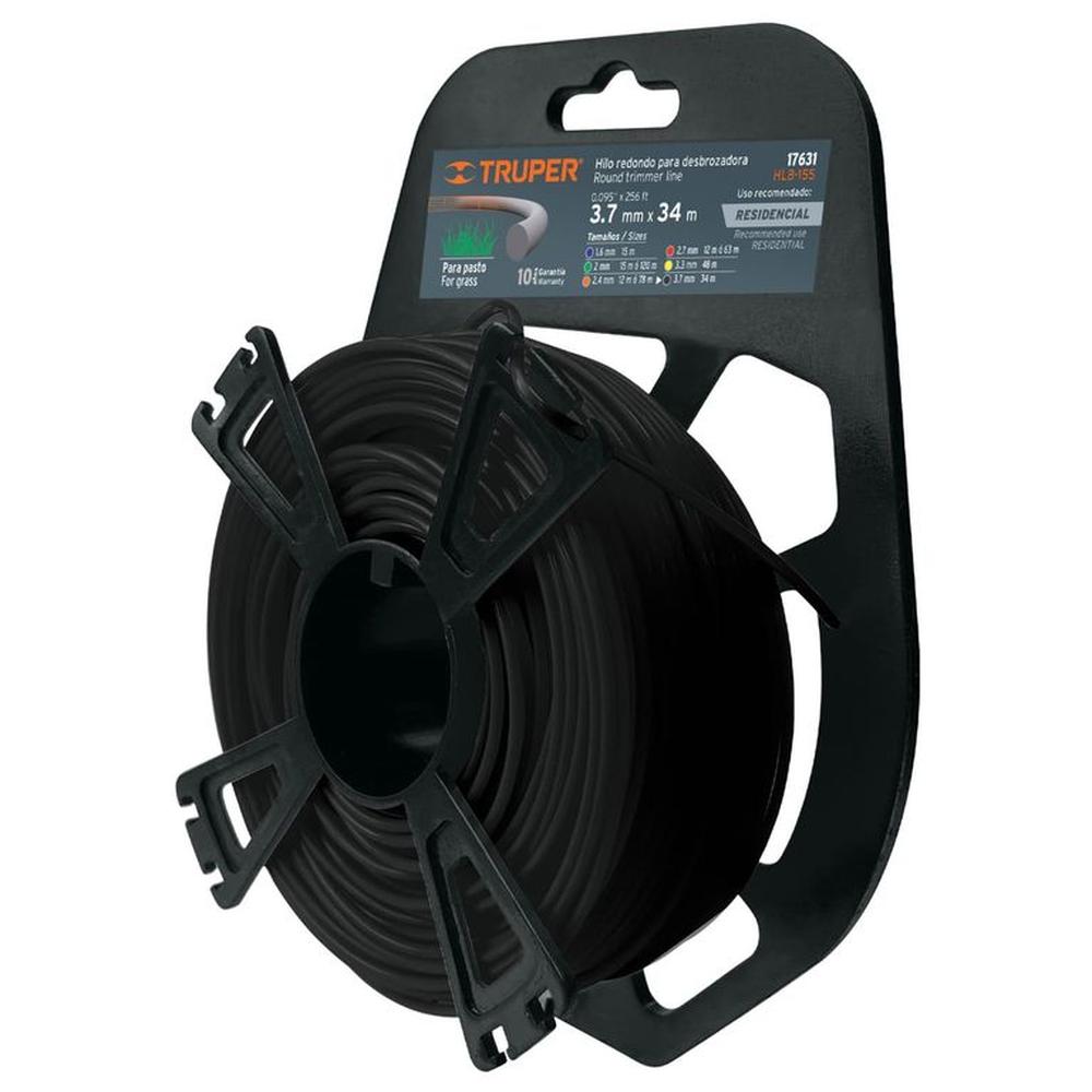 Hilo para desmalezadora desbrozadora podadora 3.7 mm x 34 m, Truper