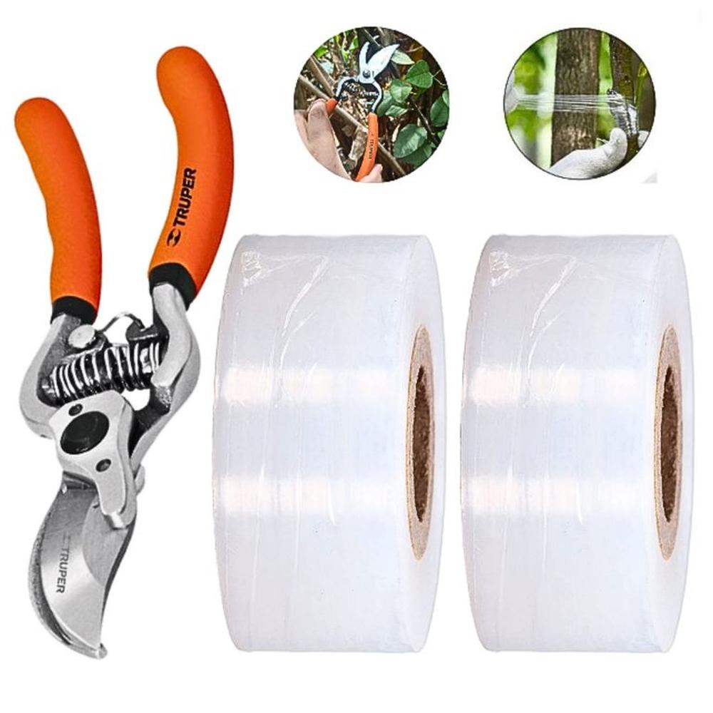 kit injerto tijera para poda, 2 cintas de injerto stretch film TRUPER