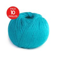 Lana de Baby Alpaca Indiecita DK - Pack x10 Ovillos - Azul Turquesa AZ8526