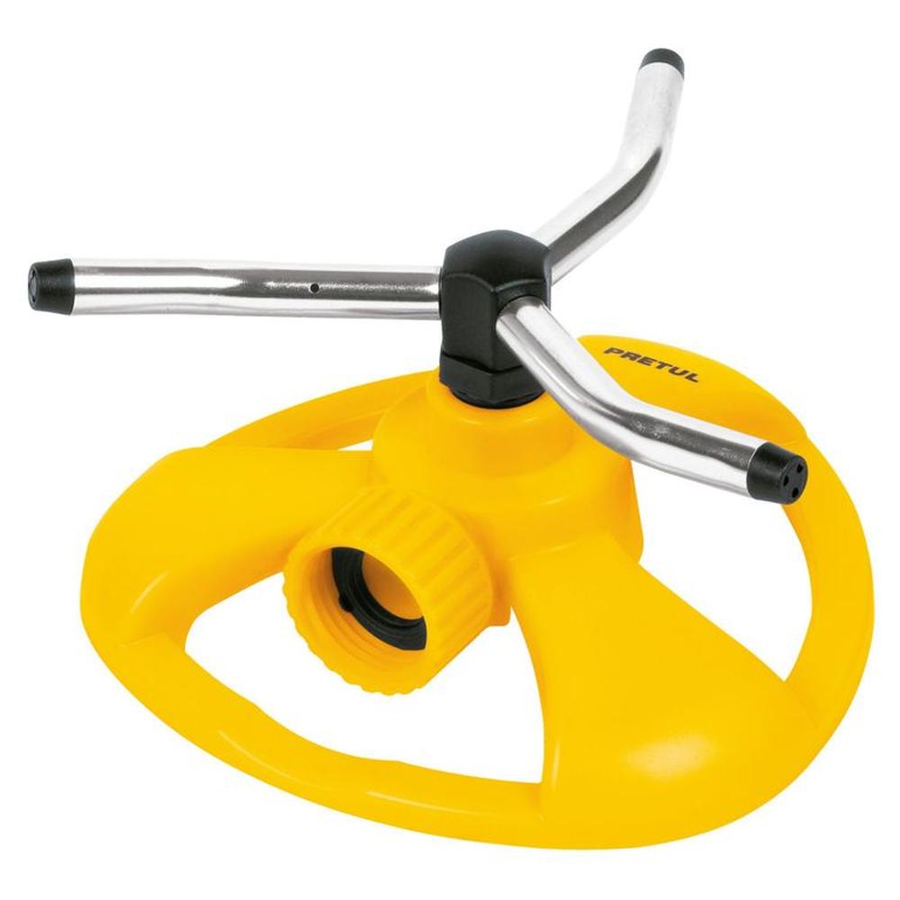 Regador Aspersor mariposa de riego base plástica, con 3 aspas Pretul