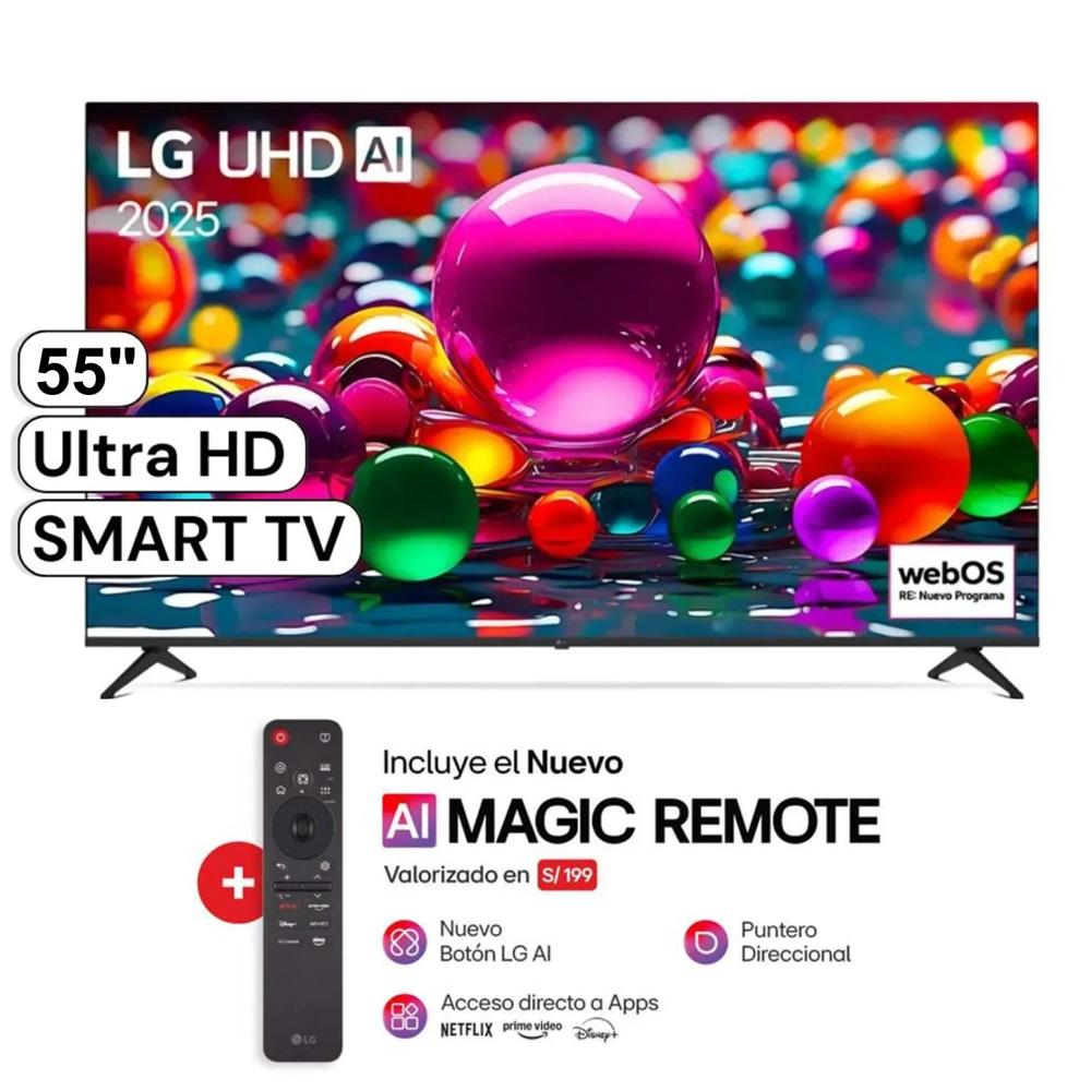 Televisor LG 55"" LED UHD 4K Smart TV ThinQ AI 55UA8000PSB + Magic Remote