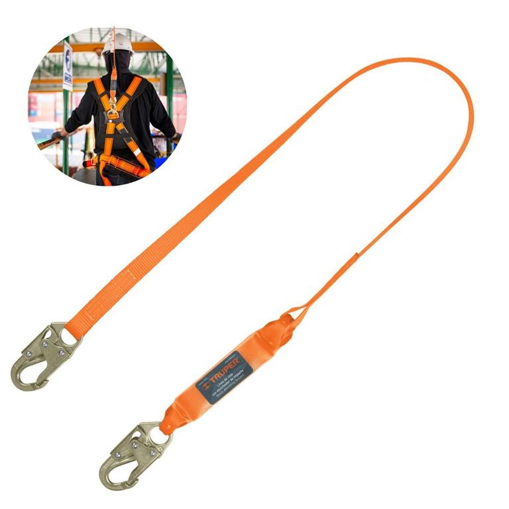 Línea de vida 18m cinta políéster absorbedor impacto ANSI Truper