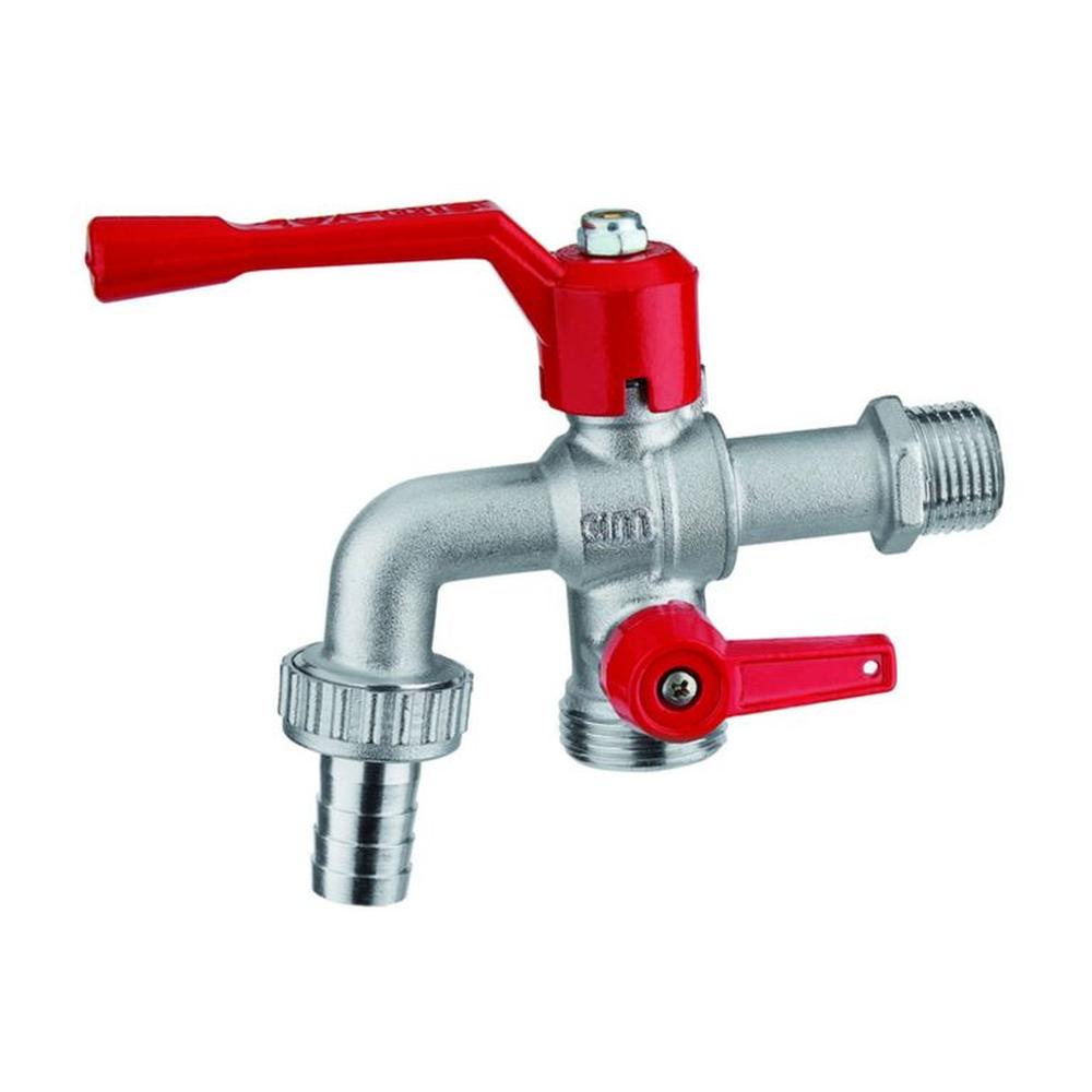 Caño llave esférica 1/2 doble salida  lavandería y jardín CIMVALVE