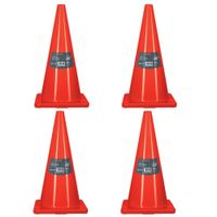 Cono de seguridad precaución de 70 cm 4 unidades PVC Truper