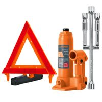 kit Gata 2Ton, Triángulo de seguridad, Llave de ruedas 14""