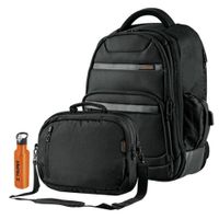 Mochila porta laptop USB + maletín 17 plg morral truper Negro