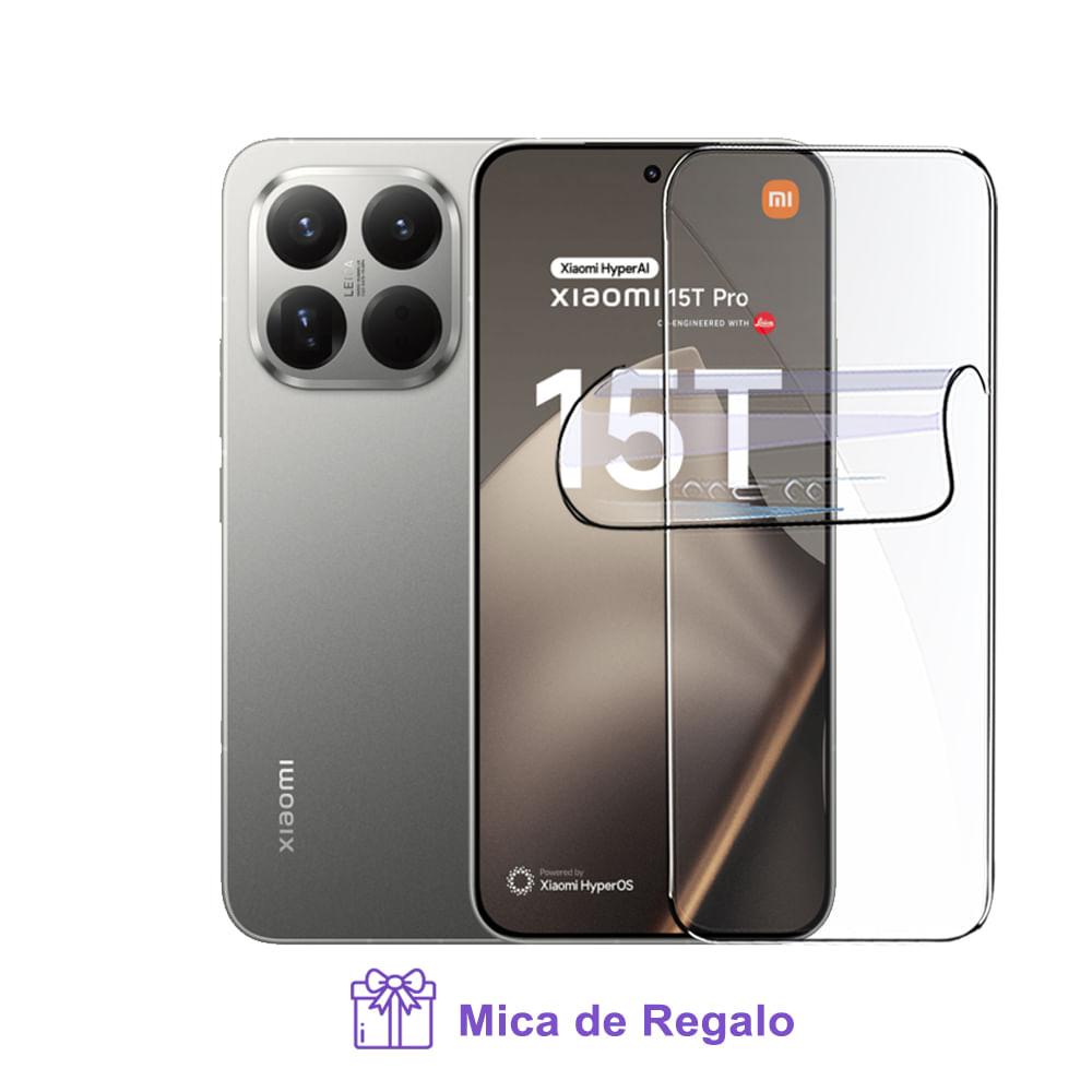 Xiaomi 15T Pro 12Gb Ram Grey 512Gb Rom con Mica Hidrogel