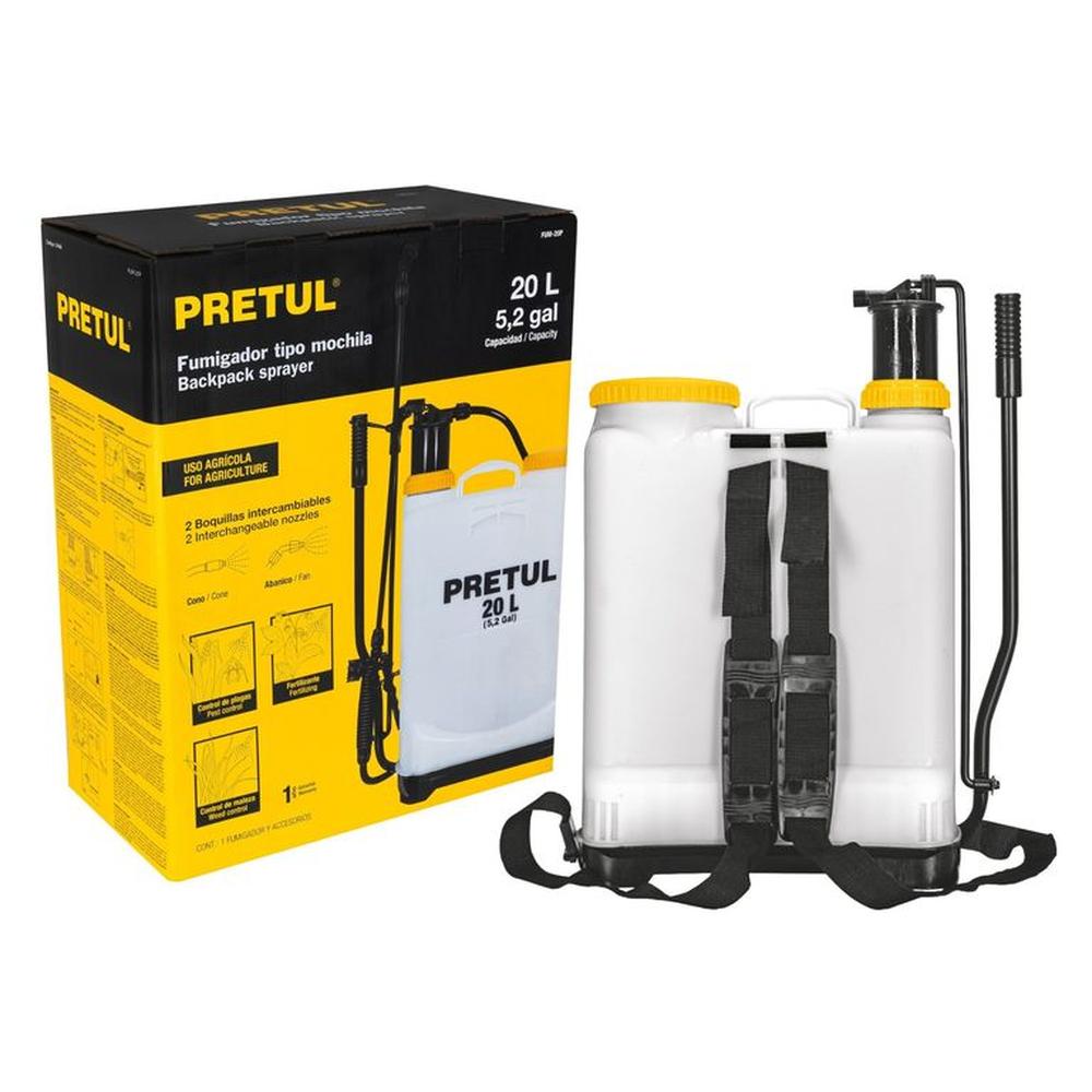 Fumigador profesional de 20L manual de mochila 52 Gal Pretul truper