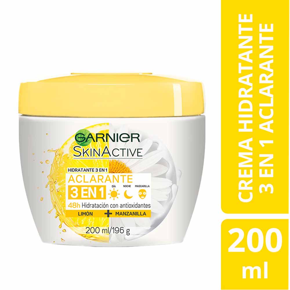 Crema Facial Garnier Skin Active Aclarante 3 En 1 Frasco 200ml