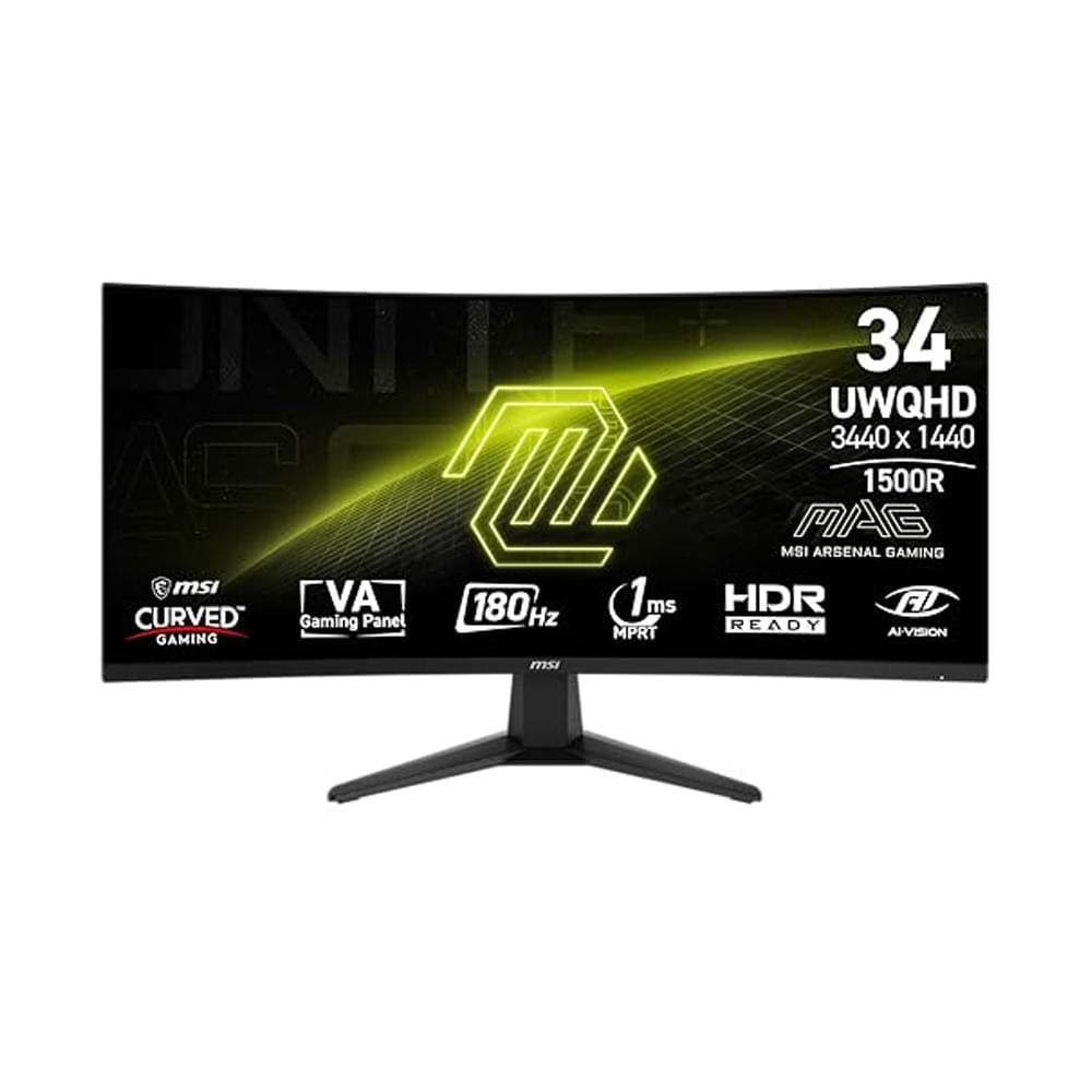 Monitor MSI MAG 346CQ de 34 UltraWide 3440x1440 VA con HDMI y DisplayPort para una experiencia inm