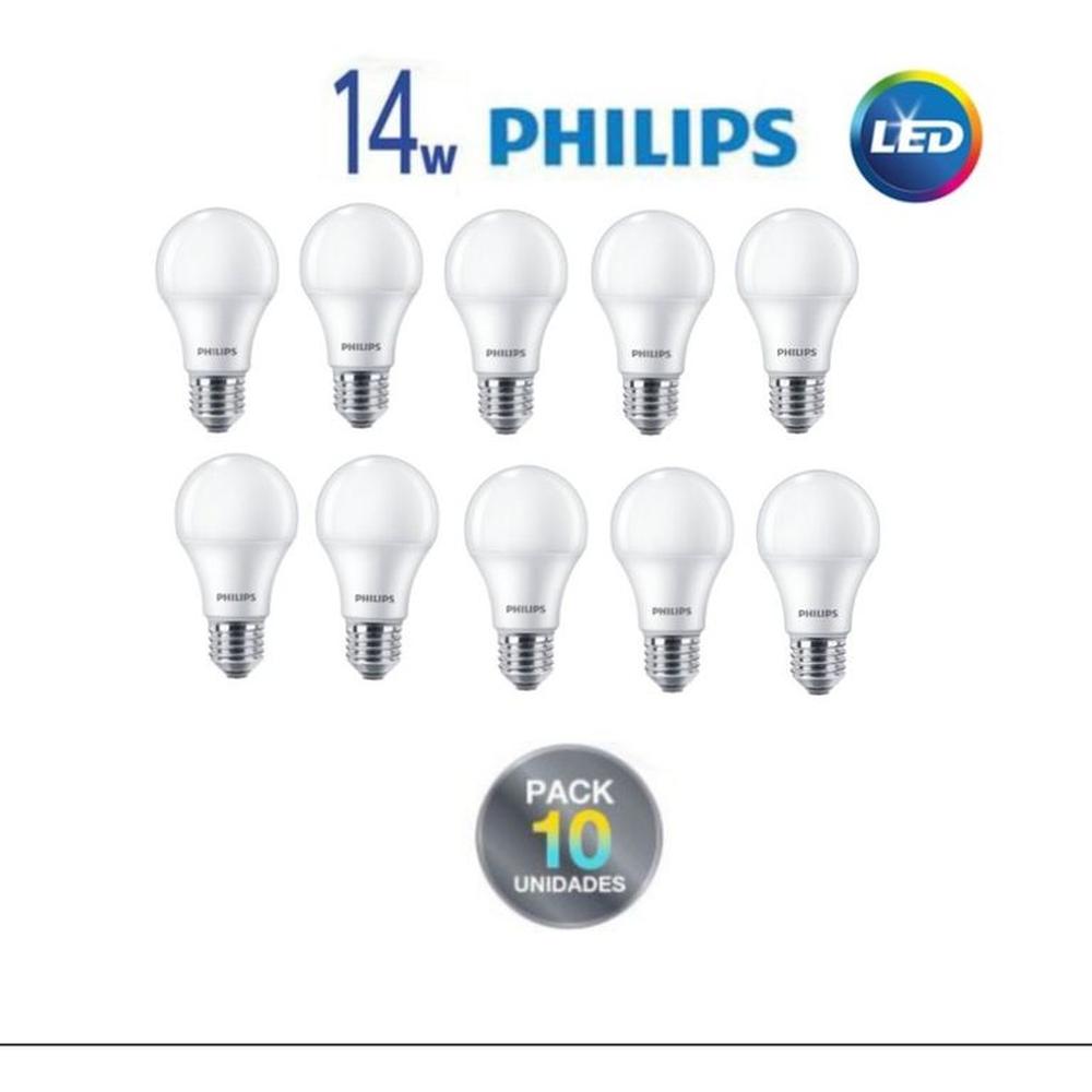 Foco led philips 14w ecohome / pack 10 unidades - luz blanco