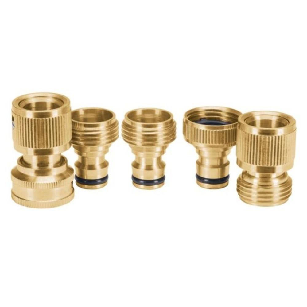 Juego de 5 conectores rápidos sistema click 3/4", para riego,