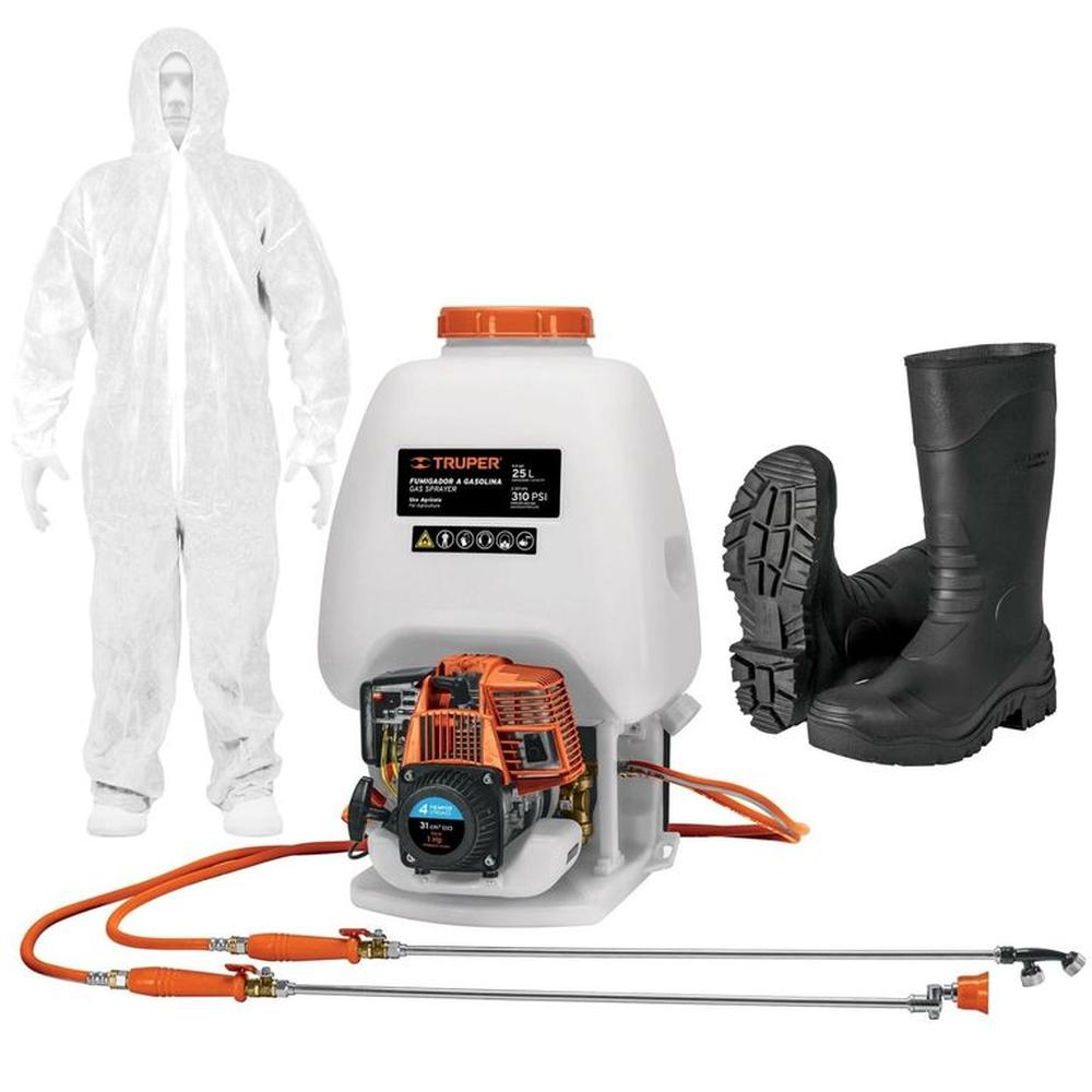 Motofumigadora 25L combo fumigadora motor 4 tiempos + BOTAS,  OVEROL
