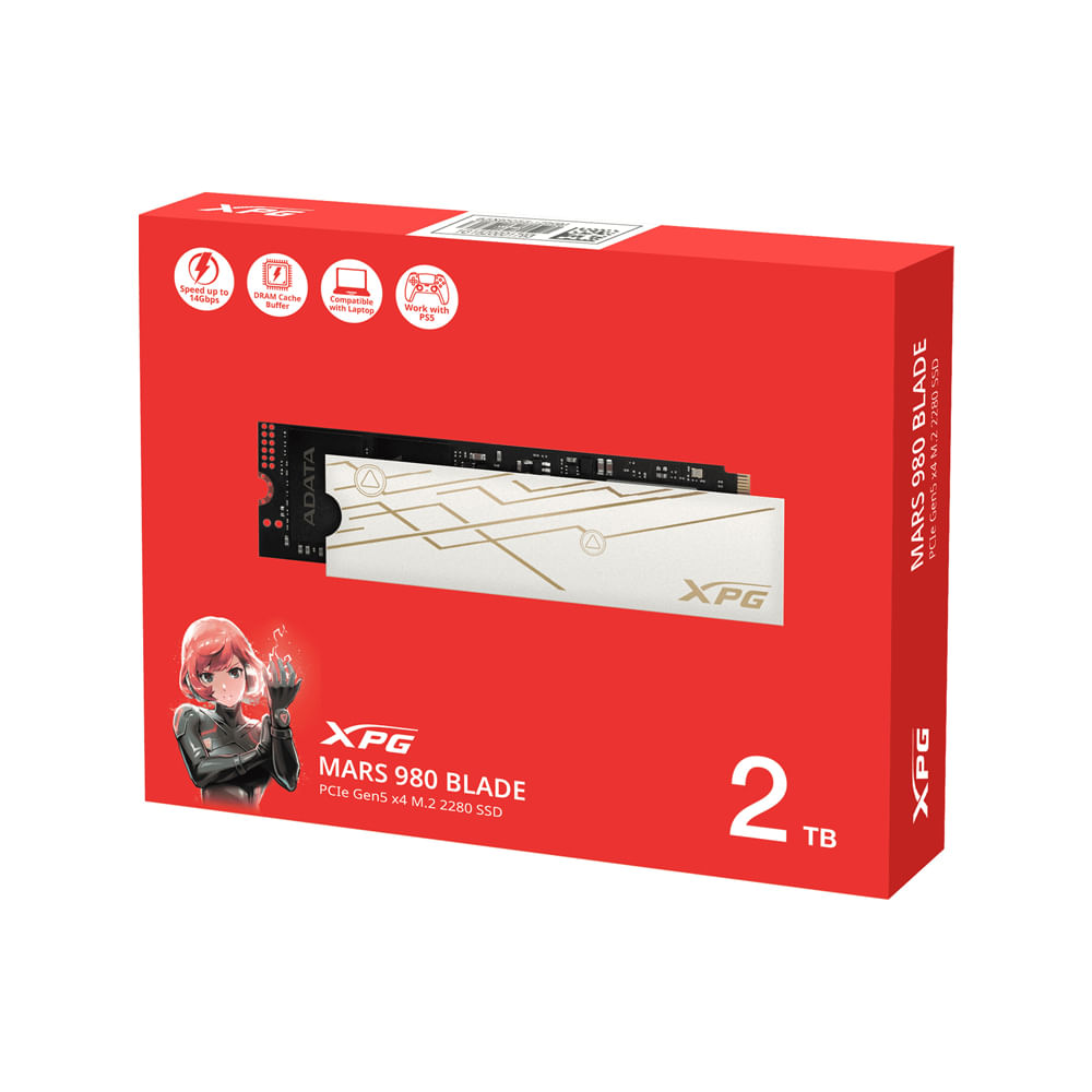 SSD M.2 PCIe 2TB XPG Mars 980 Blade G5 - Alta Velocidad y Rendimiento para Gaming y Almacenamiento