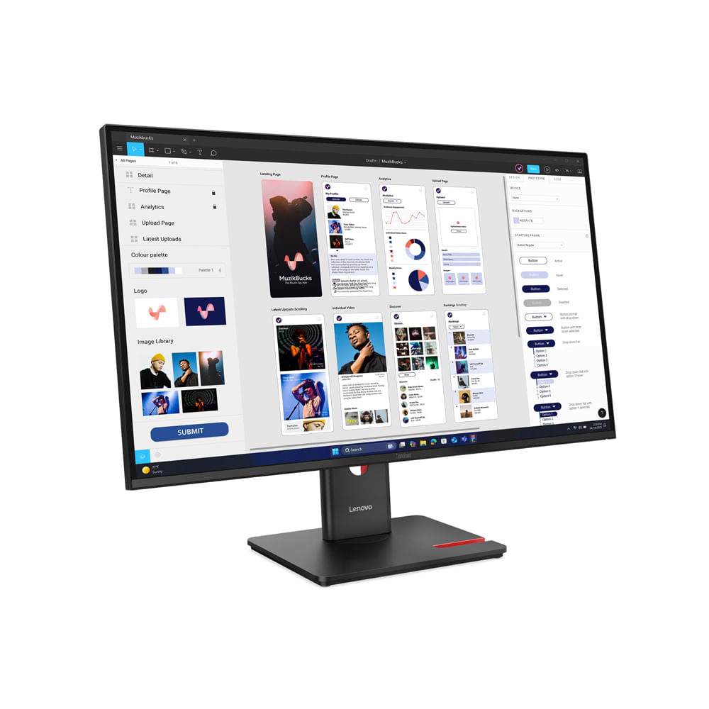 Monitor Lenovo ThinkVision T32UD-40 de 31 UHD IPS - Conectividad HDMI DP USB-C y RJ45