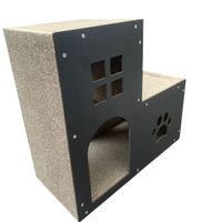 Polarita Rascador Doble Piso RSC045 Negro – Casa para Gatos Premium