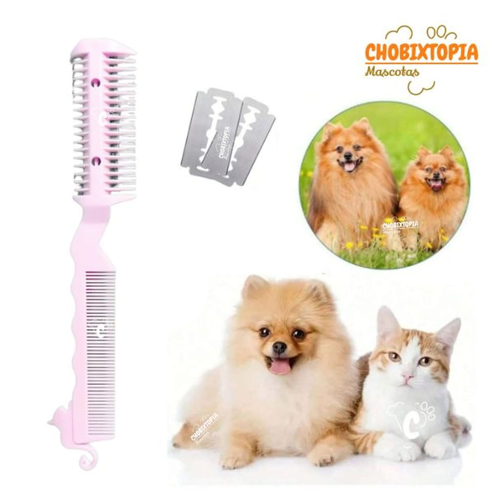 PEINE RASURADOR PLASTICO P-PERROS Y GATOS ROSADO BEBE