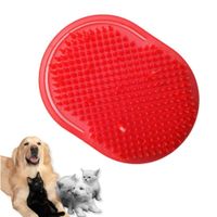 CEPILLO PARA MASCOTAS - MASAJE Y BAÑO ROJO FRESA