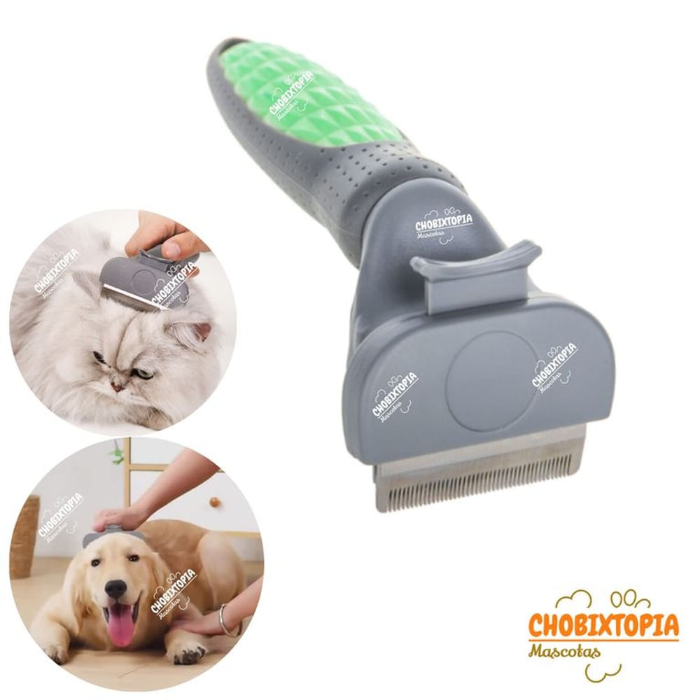 CEPILLO ELIMINA PELO INTERNA EXTERNO PERRO-GATO-VERDE T-P