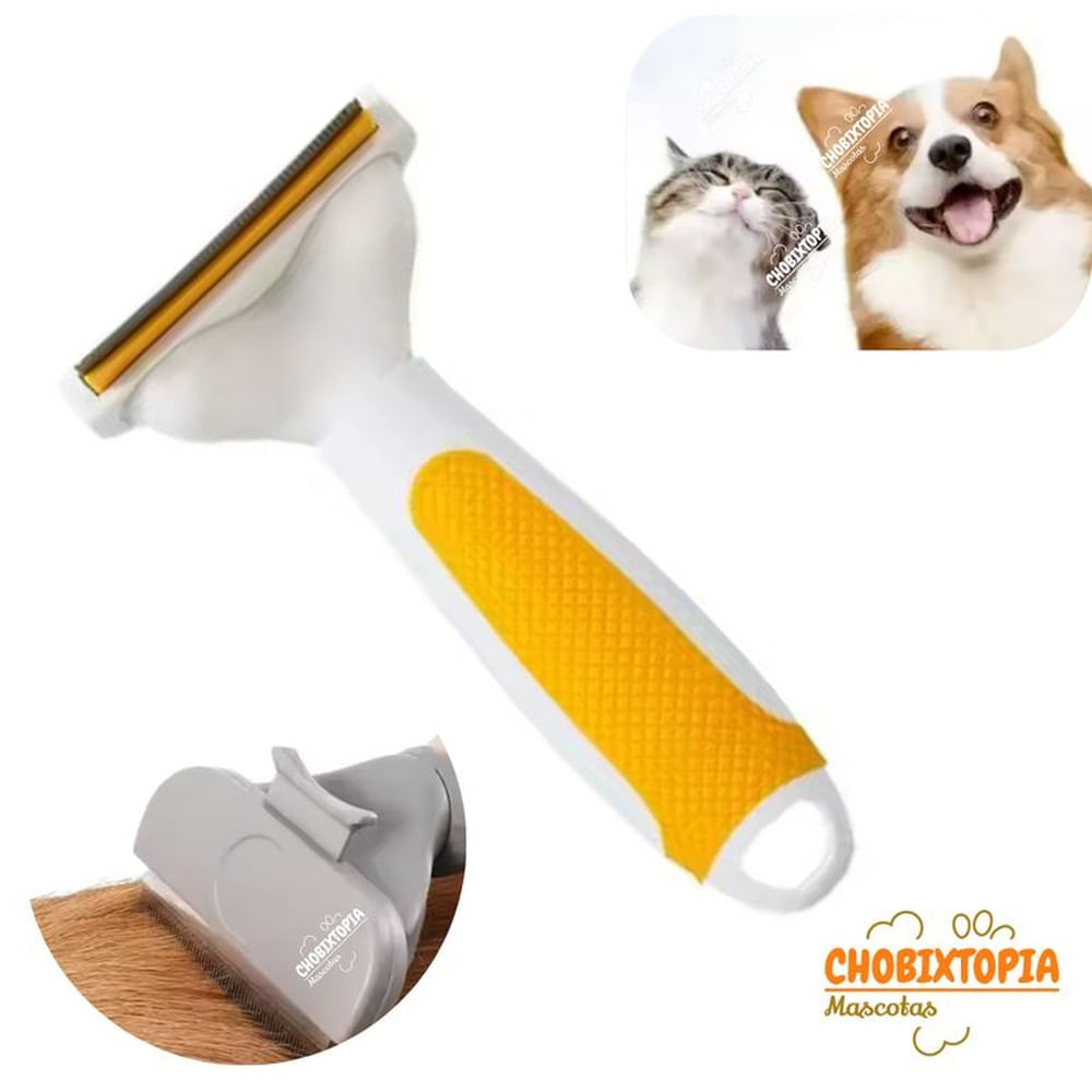 CEPILLO ELIMINA PELO INTERNA EXTERNO PERRO-GATOS-AMARILLO M
