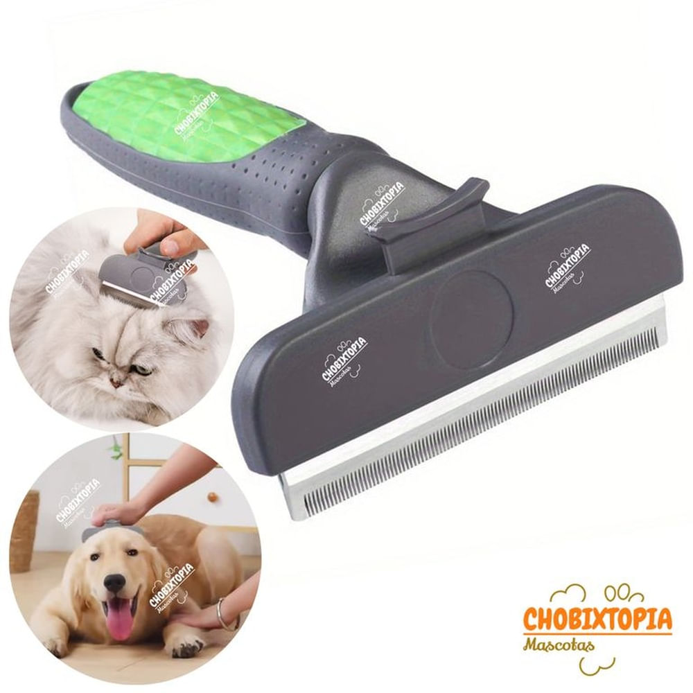 CEPILLO ELIMINA PELO INTERNA EXTERNO PERRO-GATO-VERDE T-G