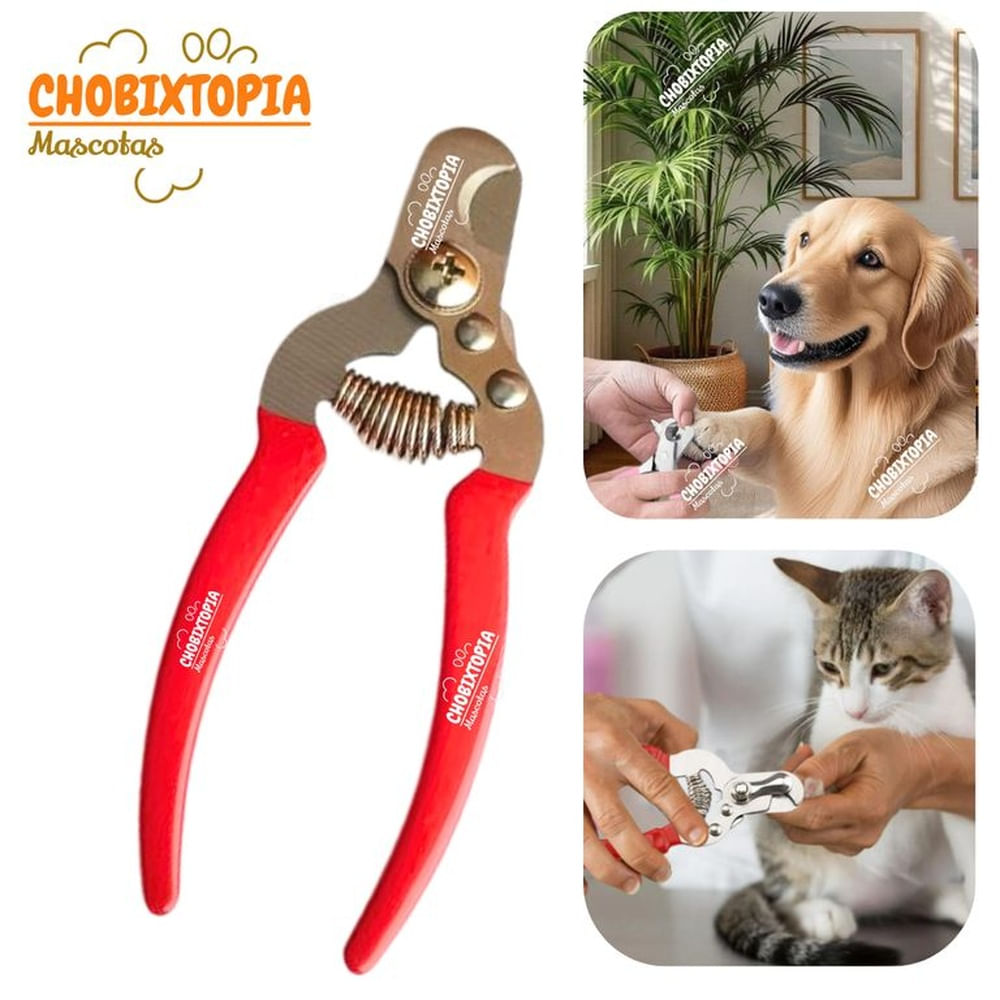 CORTAUÑAS TIJERA PARA GATOS  Y PERROS - MASCOTA ROJO PLANO