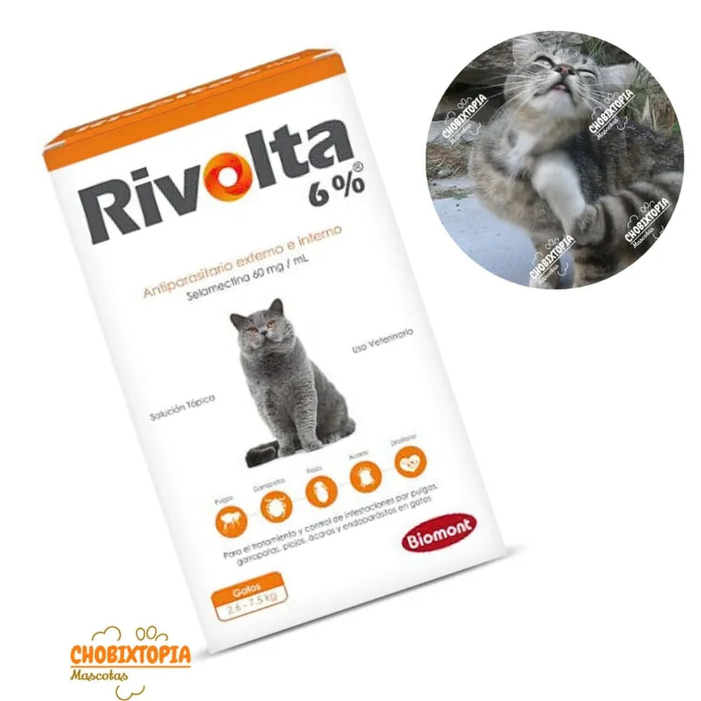 RIVOLTA 6% GATOS DE 2.6 A 7.5 Kg - 0.75 mL PIPETA