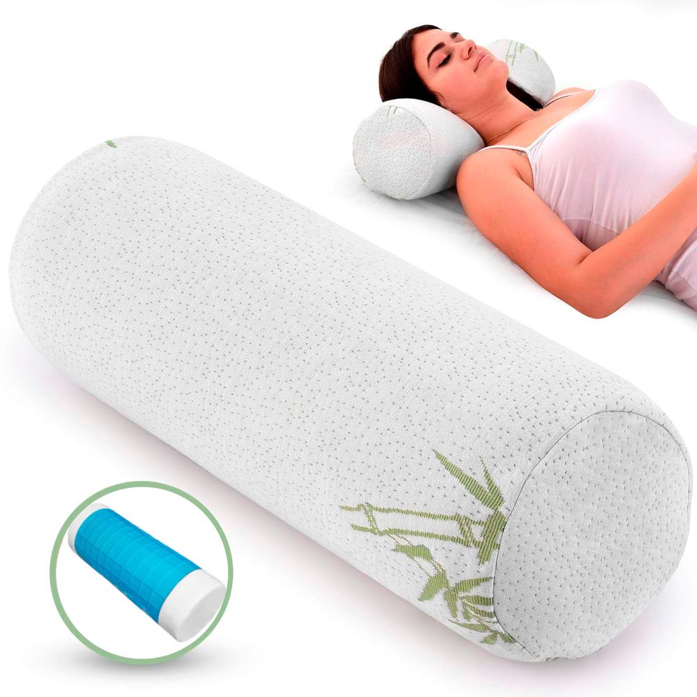 Almohada Rodillo Viscoelástico con Gel- Soporte y Comodidad Extraordinarios