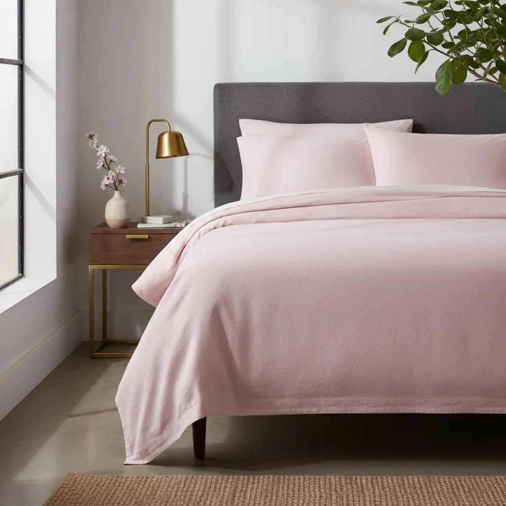 Juego de sabanas  algodón pima interiotex  180 hilos Queen color Rosadito