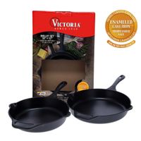 Combo Sartén Esmaltado 25/30 cm – Hierro Fundido Victoria